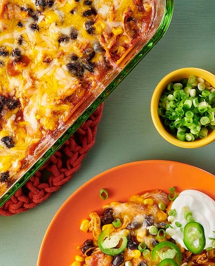 Easy Chicken and Black Bean Enchilada Casserole