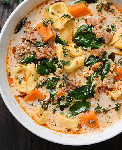 Creamy Sausage Tortellini Soup