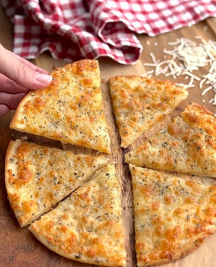 Air Fryer Cheesy Tortilla Garlic Bread