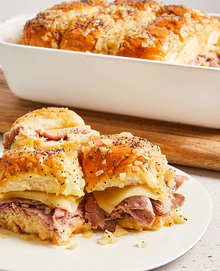 Hawaiian Roll Roast Beef and Cheese Sandwiches