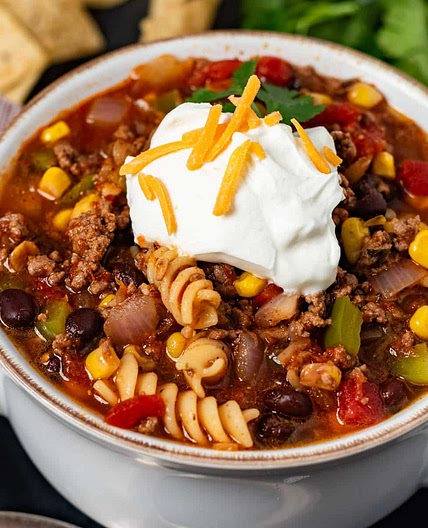 Taco Soup with Noodles