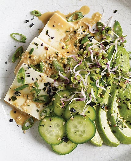 Tofu and Cucumber Salad with Sesame-Ginger Dressing