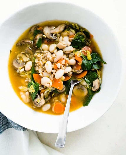 Farro & Brussels Sprouts Soup
