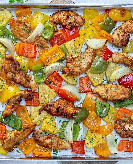 Sheet Pan Hawaiian Pineapple Chicken