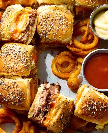 Cheesy Roast Beef Sliders