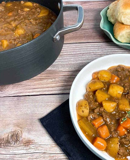 Grandma's Ground Beef Stew