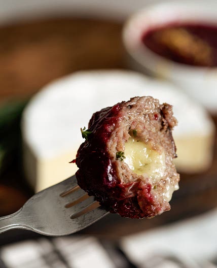 Brie Cheese Stuffed Meatballs