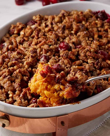 Pretzel Topped Sweet Potato Casserole