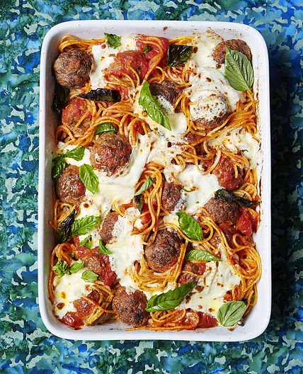 Baked Spaghetti and Meatballs