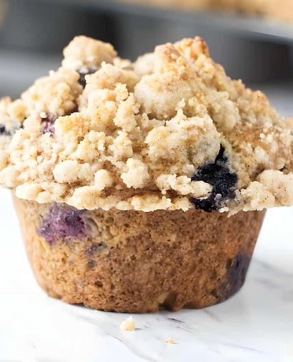Banana Blueberry Muffins with Crumb Topping