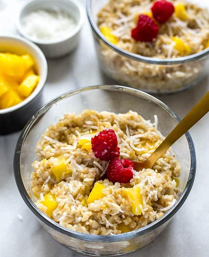 Pina Colada Instant Pot Steel Cut Oats {+ Stovetop Instructions}