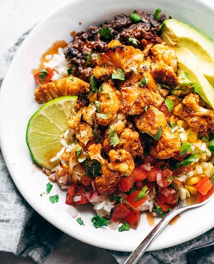 Roasted Cauliflower Burrito Bowls