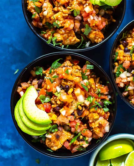 Instant Pot Chicken Burrito Bowl {Quick + Easy}