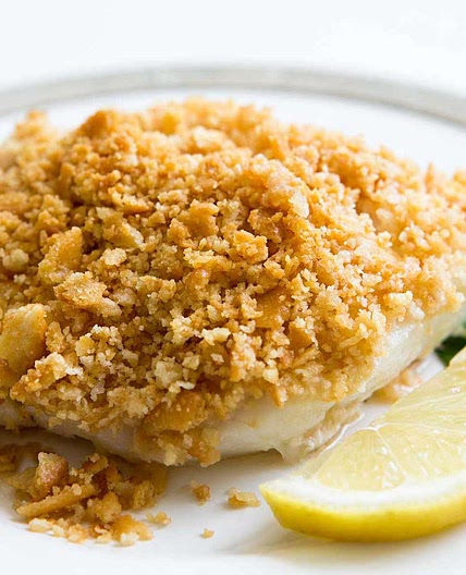 Baked Cod with Ritz Cracker Topping