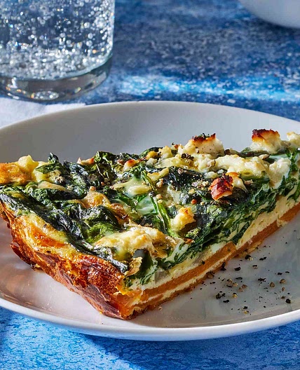 Spinach & Feta Quiche with Sweet Potato Crust