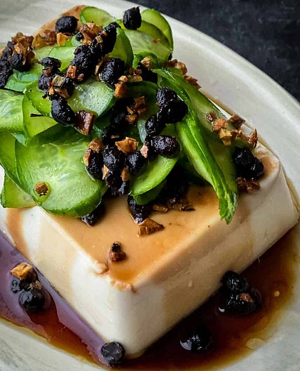 Silken Tofu Recipe with Fried Garlic and Black beans