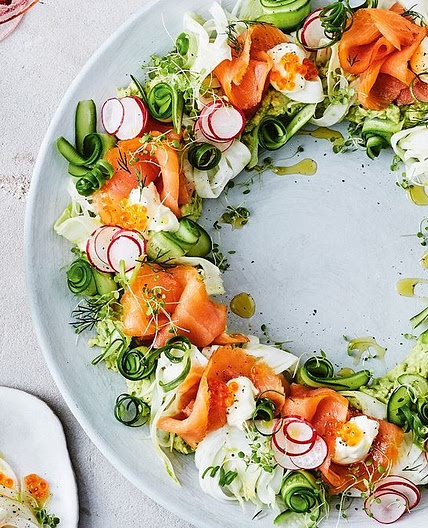 Smoked salmon wreath recipe