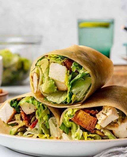 High-Protein Chicken Caesar Wrap
