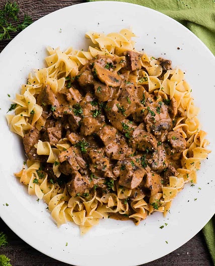 Pressure Cooker Beef Stroganoff