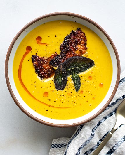 Roasted Feta and Butternut Squash Soup