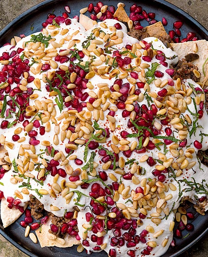 Beef and Aubergine Fatteh