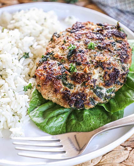 Turkey Spinach Feta Burgers