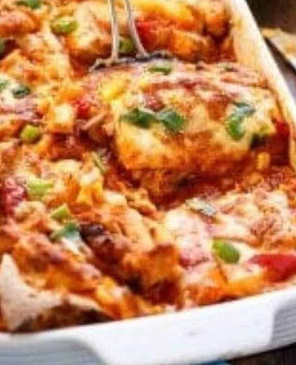 Chicken and Corn Enchilada Bake
