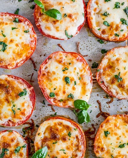 Baked Tomatoes with Mozzarella and Parmesan