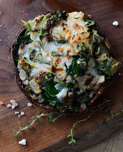 Spinach & Feta Stuffed Portobello Mushrooms (Air Fryer)
