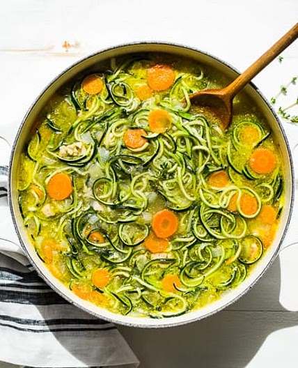 Homemade Chicken Zucchini Noodle Soup