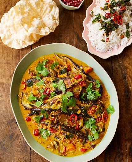 Spiced aubergine & coconut curry