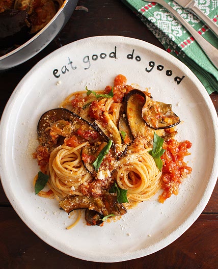 Grilled Aubergine Spaghetti