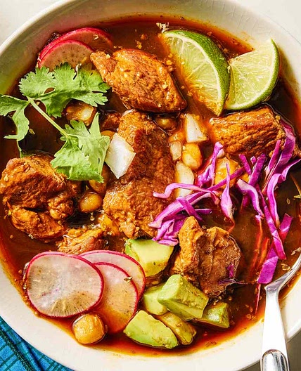 Pozole Rojo (Mexican Pork and Hominy Stew)