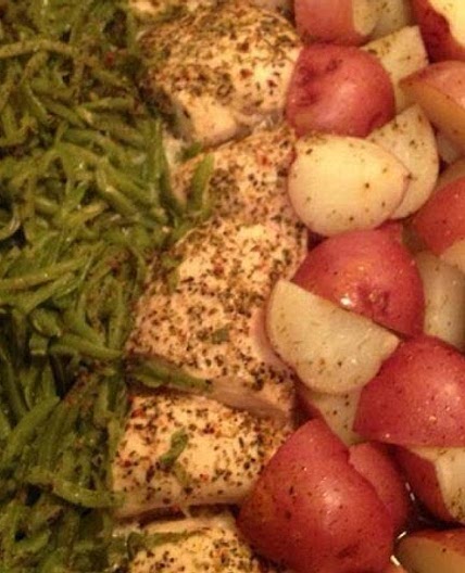 Green Beans, Chicken Breasts and Red Skin Potatoes