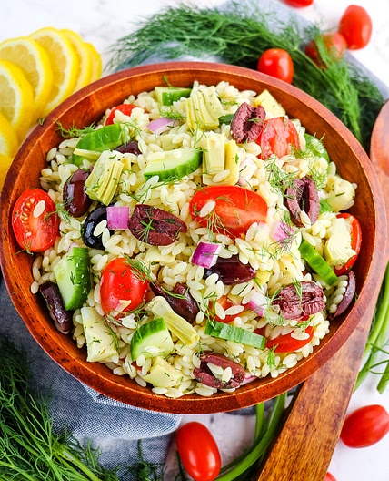 Zesty Orzo Salad with Lemon Dill and Tomatoes