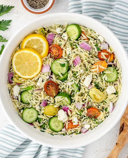 Lemon Orzo Salad with Feta