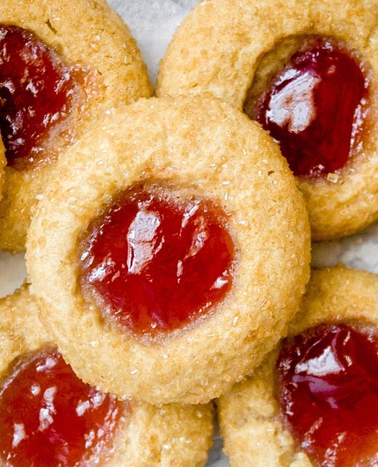Peanut Butter and Jelly Thumbprint Cookies