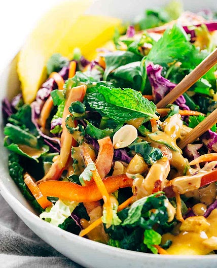 Crunchy Thai Salad with Peanut Dressing