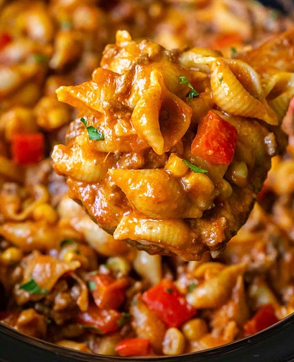 Easy Slow Cooker Taco Pasta