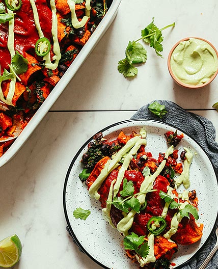 Sweet Potato Black Bean Enchiladas