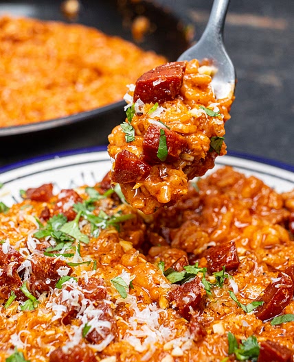 Chorizo Romesco Risotto