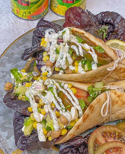 Mediterranean Salad Pita Wraps