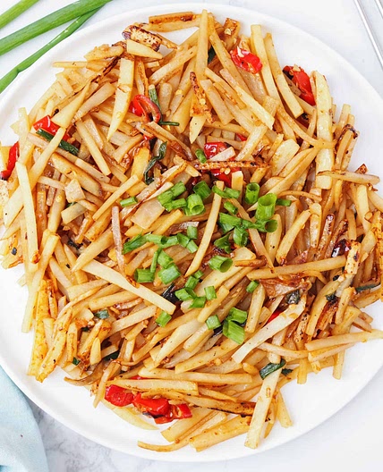 Chinese Spicy Sour Potatoes (30-min. Recipe)