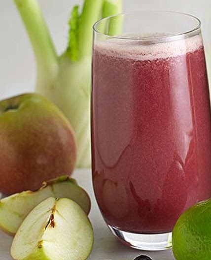 Fennel, blueberry & apple juice