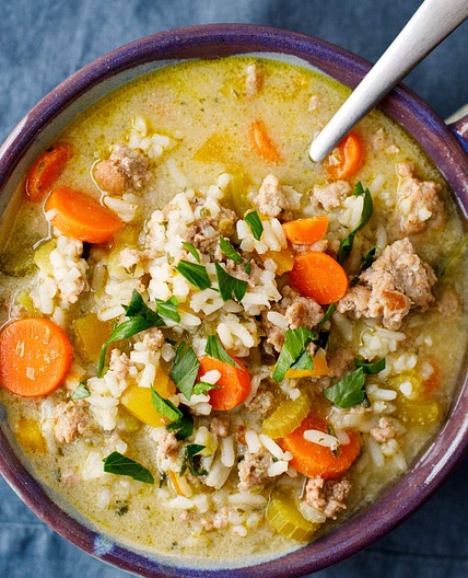 Ground Turkey and Rice Soup