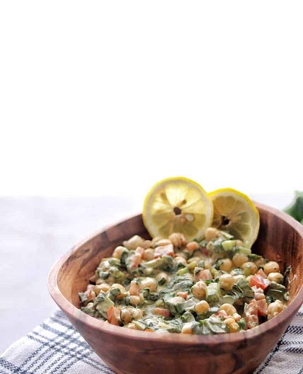 Vegan tahini chickpea salad
