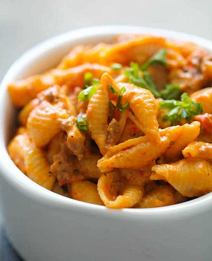 Instant Pot Creamy Shells and Beef Recipe