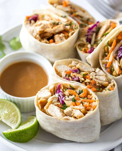 Peanut Chicken Wraps