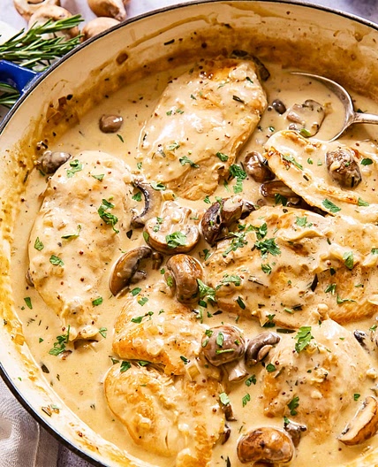 Chicken with Garlic Mushroom Sauce