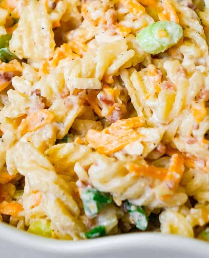 Cheddar Bacon Ranch Pasta Salad